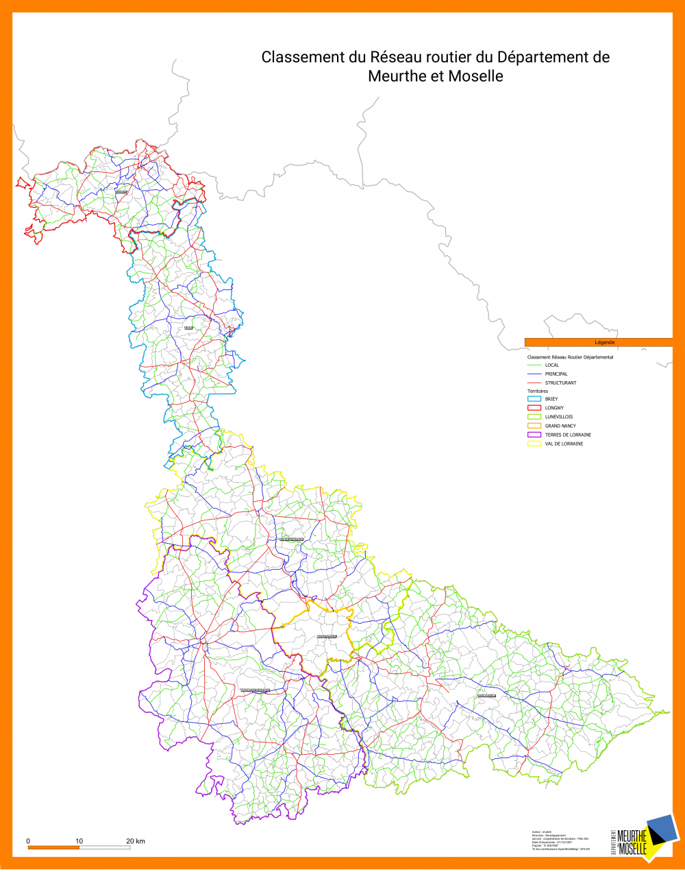 Classement du réseau routier de Meurthe et Moselle